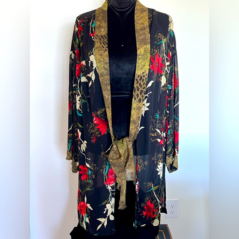 Vintage Francesca Rose 2 piece sheer floral dress L(14/16)